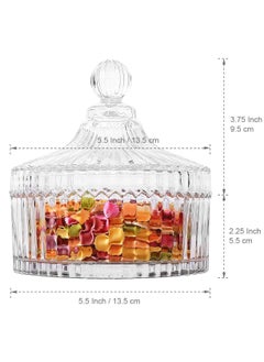 Luxoraq 300ml/10oz Elegant Crystal Candy Jar with Lid – Premium Glass Decorative Candy Dish Bowl – Tent Shaped Royal Style Biscuit Jar – Perfect for Wedding Candy Buffet, Home, Office, and Gift Use  - Image 2