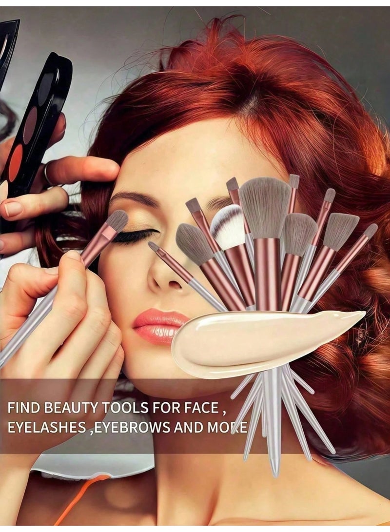 Shein 18-Piece Makeup Set – 5 Velvet Triangular Powder Puffs + 13 Professional Soft Makeup Brushes for Face & Eyes - Image 3