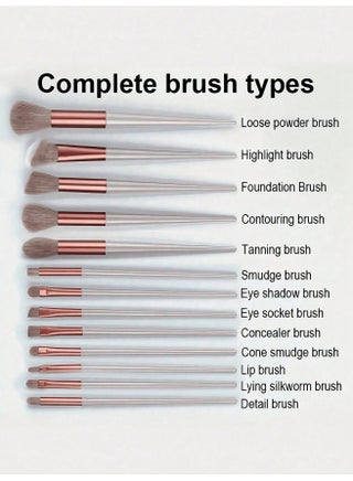 18-Piece Makeup Set – 5 Velvet Triangular Powder Puffs + 13 Professional Soft Makeup Brushes for Face & Eyes - view 5