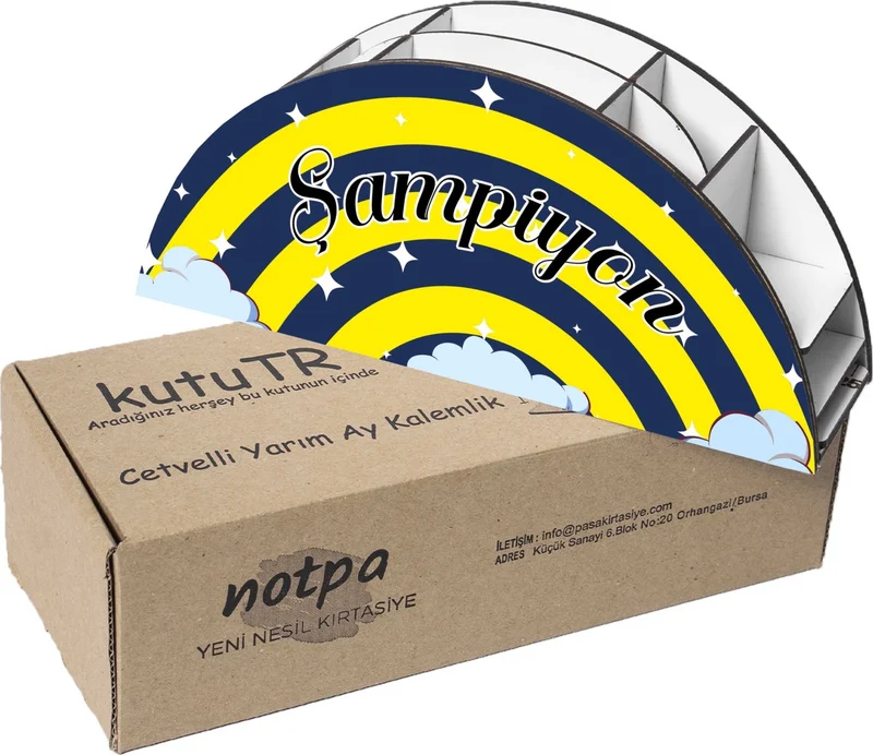 Notpa Wooden Vip Yellow Navy Blue Rainbow Desktop Pencil Holder with Ruler Organizer for Kids VIP112