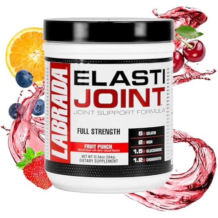 Labrada Nutrition Elastijoint, Fruit Punch, Glucosamine Joint Support Supplement Powder for Men & Women, Health Supplement with MSM, Glucosamine Chondroitin MSM - Gluten-Free - Image 1