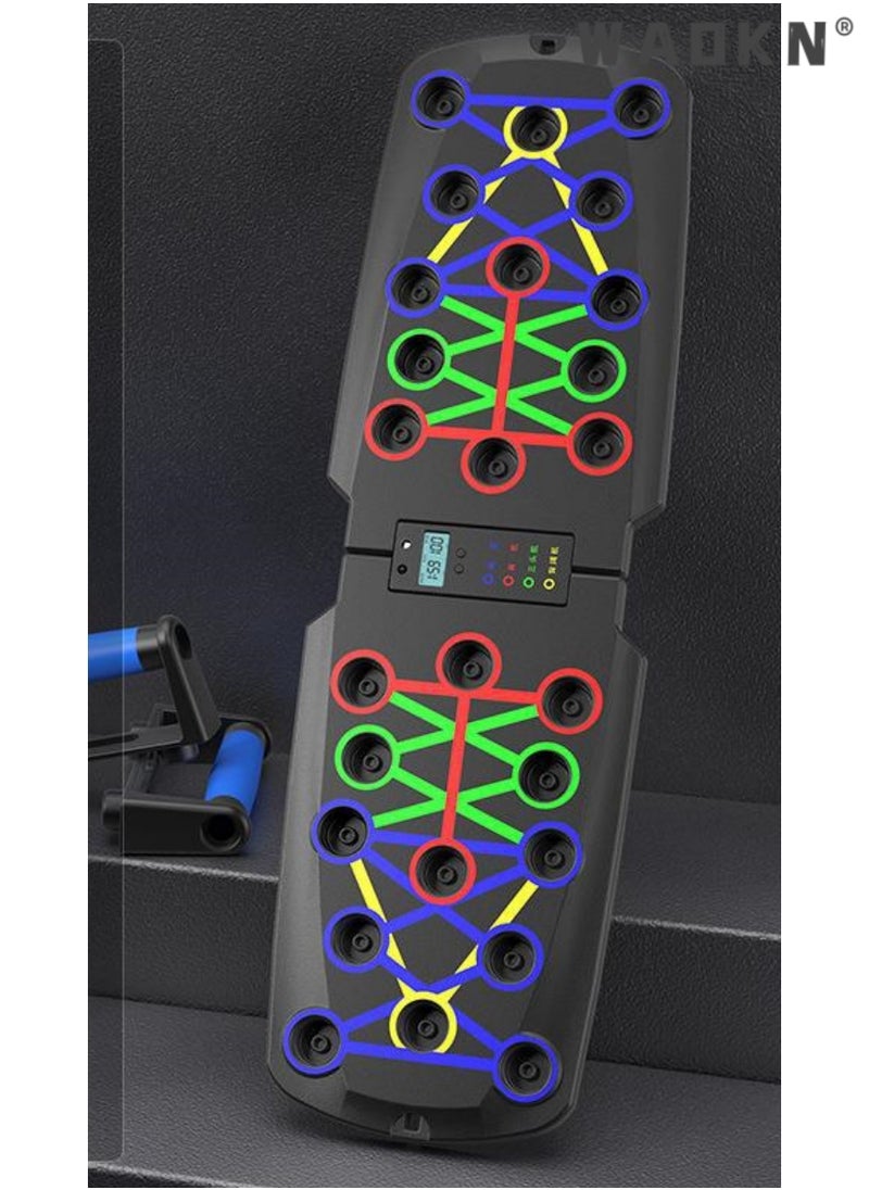 WAOKN - Push up stand board with automatic counting function, portable home exercise equipment, foldable, home fitness equipment, chest muscle training equipment with drawstring - Image 1