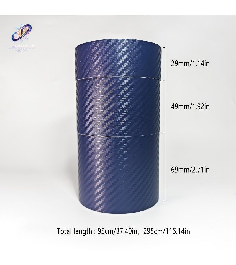 Blue 3D Carbon Fiber Vinyl Car Wrap 4.9cm Door Edge Guard Scratch Protector Anti Collision Film - Image 3