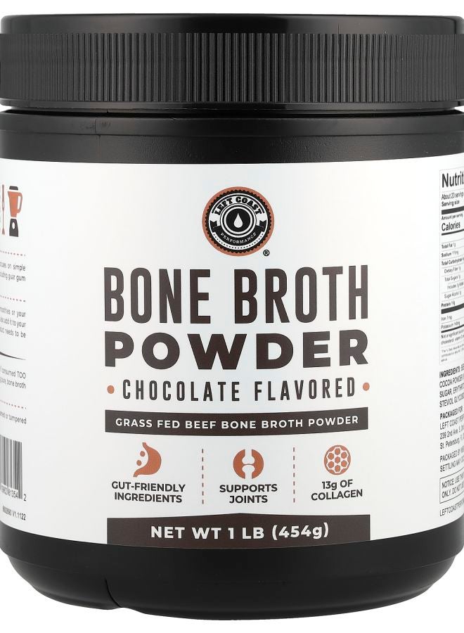 Left Coast Performance Bone Broth Powder Chocolate 1 lb (454 g) - Image 1