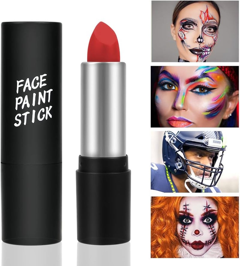Face Paint Stick Red Eye Body Paint Stick for Softball Football Baseball Lacrosse Non Toxic Makeup Stick for Adults Kids Halloween Cosplay Sport Oilbased Painting Stick