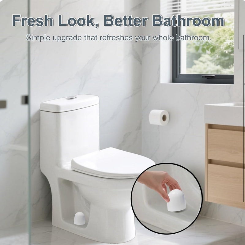 SYuXccfess 4 Pcs Upgrade Toilet Bolt Caps, Universal Plastic Tall Toilet Bolt Covers with Extra Washers for Easy Installation, Sleek Push-On Toilet Screw Covers Caps for Concealing Bolts & Bathroom Decor - Image 2
