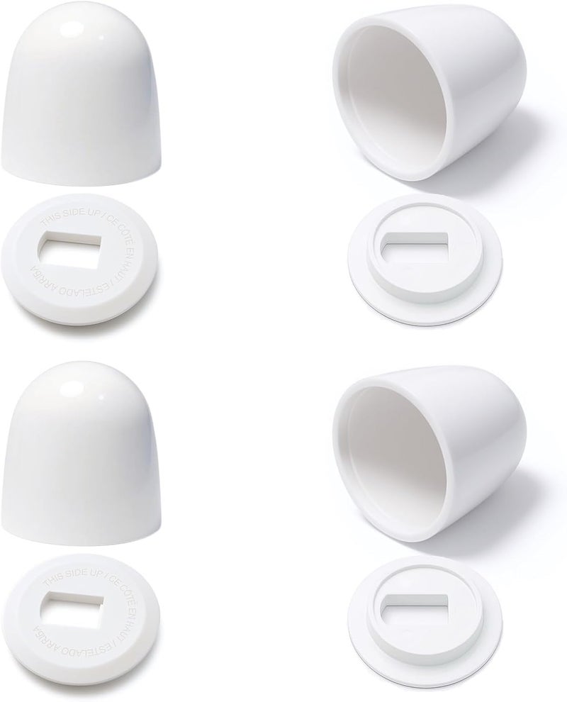SYuXccfess 4 Pcs Upgrade Toilet Bolt Caps, Universal Plastic Tall Toilet Bolt Covers with Extra Washers for Easy Installation, Sleek Push-On Toilet Screw Covers Caps for Concealing Bolts & Bathroom Decor - Image 1