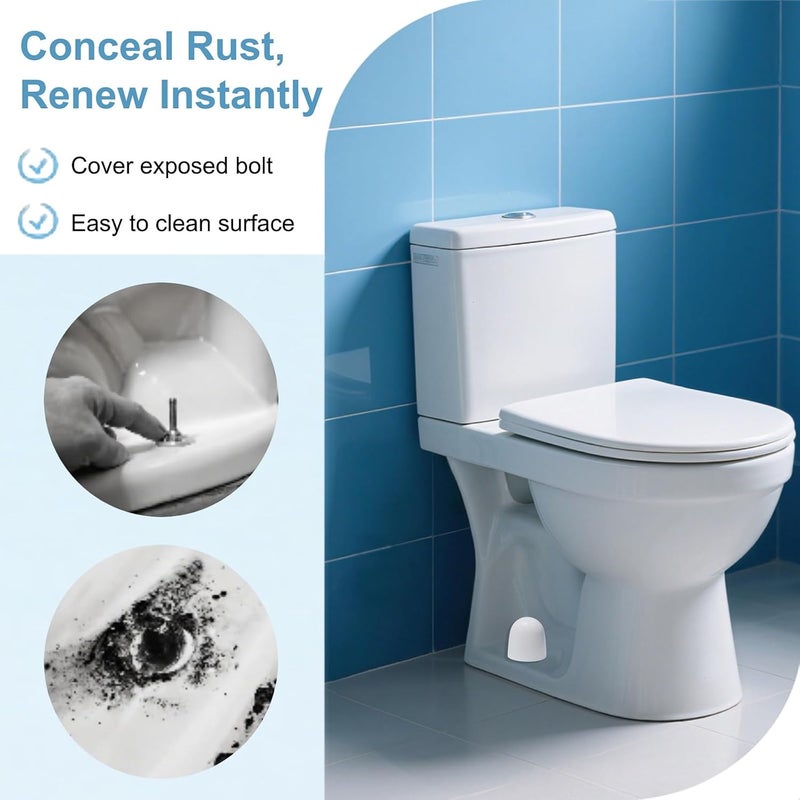 SYuXccfess 4 Pcs Upgrade Toilet Bolt Caps, Universal Plastic Tall Toilet Bolt Covers with Extra Washers for Easy Installation, Sleek Push-On Toilet Screw Covers Caps for Concealing Bolts & Bathroom Decor - Image 3