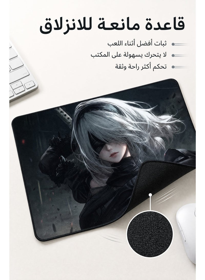 بيوينتي لوحة ماوس كبيرة جدًا من قطعة واحدة، لوحة ماوس للألعاب، لوحة ماوس أنيمي، وسادة مكتب كاملة، وسادة ماوس كبيرة مقاس XXL مع رسوم متحركة، ديكور مكتب مقاوم للماء وغير قابل للانزلاق (80 سم * 30 سم) - Image 5