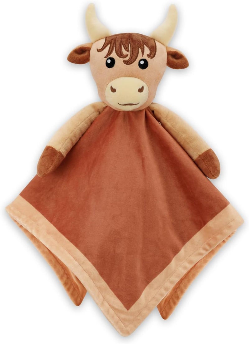 Gicoherero Highland Cow Baby Security Blanket  Cow Baby Lovey  Nursery Stuff  Newborn Boy Gift - Image 1