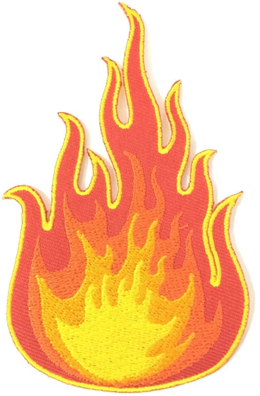 DaSync SYNC Big Patch Embroidered Patches for ClothesJeansJacketsBiker fire flamebadges for BagsKids Baby School Clothes Dresses Decoration Craft sew stitich on Cloth Paste on Fabric DIY Sweater 1 Piece 