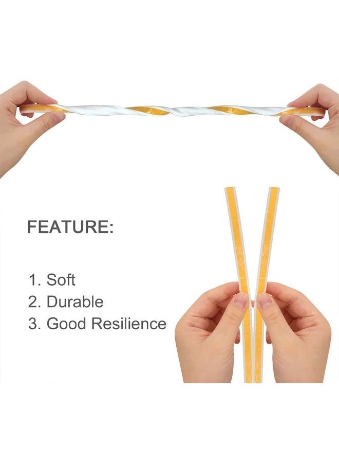 Beorol شريط مطاطي عازل للطقس 6 متر - شريط فوم EPDM، شريط مطاطي ذاتي اللصق عالي القوة لمقاومة التصادم للأبواب والنوافذ، مانع تسرب الصوت (شكل E أبيض) - Image 4