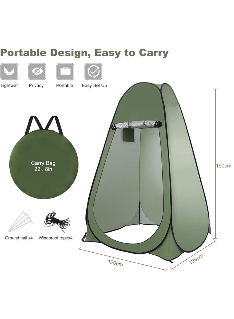راكسوم خيمة تغيير ملابس الاستحمام، مرحاض تخييم خارجي محمول، مأوى خصوصية للغرفة المنبثقة، خيمة خصوصية خارجية مع حقيبة حمل، غرفة تغيير ملابس للنساء والرجال (أخضر) - Image 5