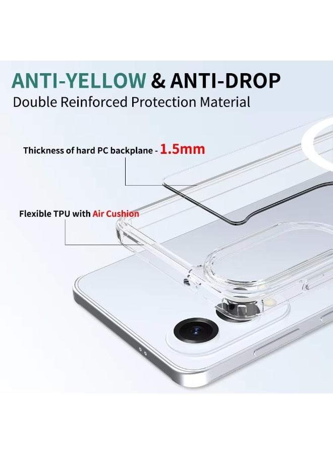 Case for Samsung Galaxy S25 Edge Magnetic Hybrid Clear Case Compatible with Mag Safe, PC with TPU Hybrid Technology for Galaxy S25 Edge  - Image 5