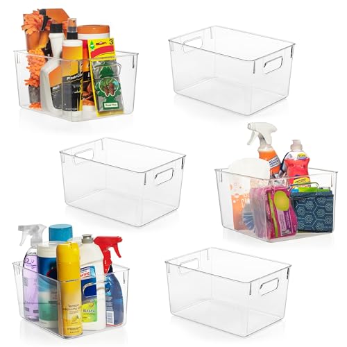 ClearSpace Clear Plastic Storage Bins – Pantry Organizers & Storage Containers, Cabinet Organizer - Home Organization Must Haves for Kitchen, Laundry Room, Office, Closet, Garage & Freezer - Image 1