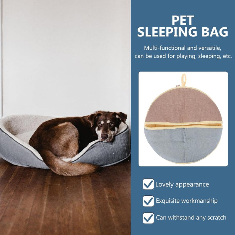 Warm Cat Sleeping Bed and Winter Cat Soft Cotton Linen Material Medium Size Pink Blue Color Cozy Indoor Pet Nest and Kittens - Image 4