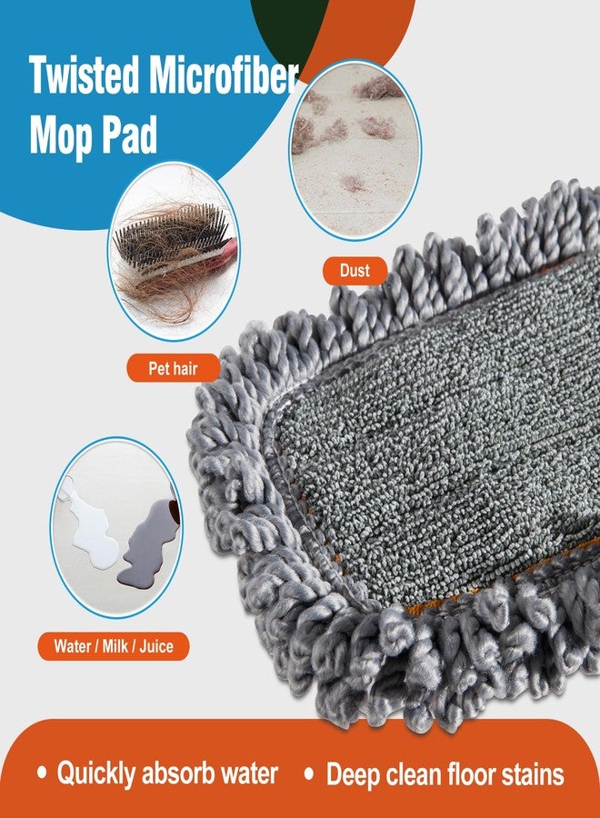 CLEANHOME Microfiber Mop Pads 4 Pieces for Floor Cleaning,Fit CLEANHOME Dust Mop: B09PBPGSJ3, Twisted Microfiber Replacement Pads - Image 2