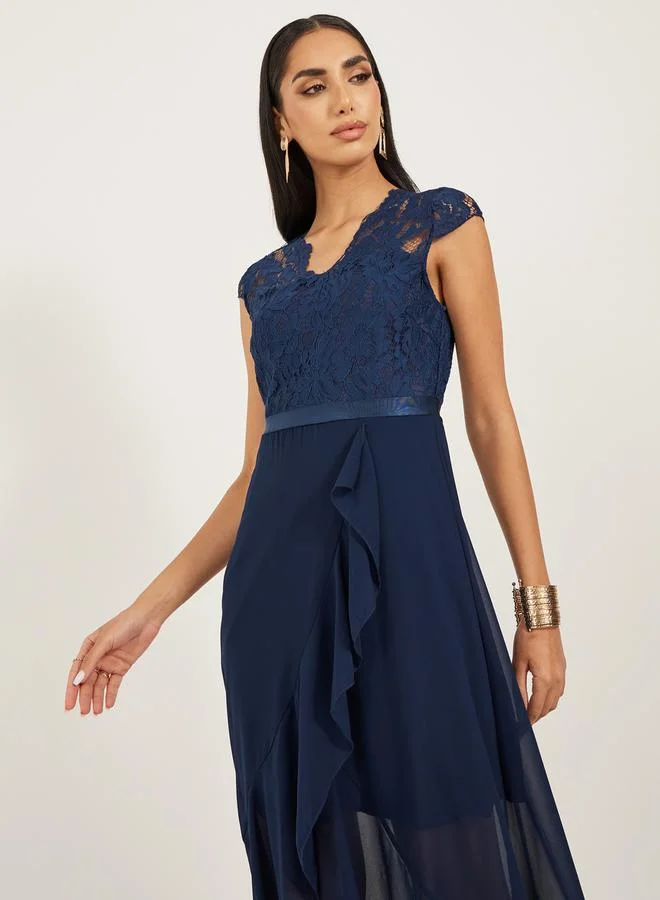 Take Two Lace Bodice Maxi Dress