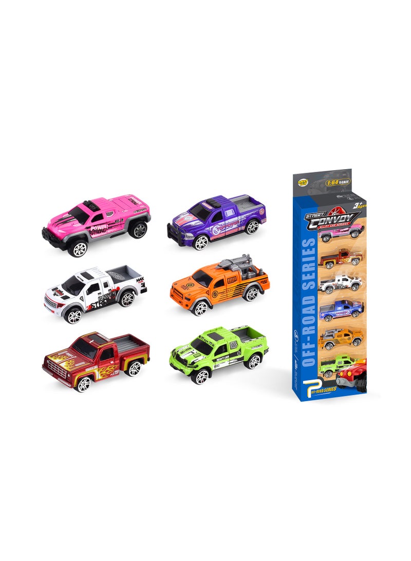 Little Story Alloy Sliding Pickup Toy Truck 6 Pcs-Multicolor  - Image 1