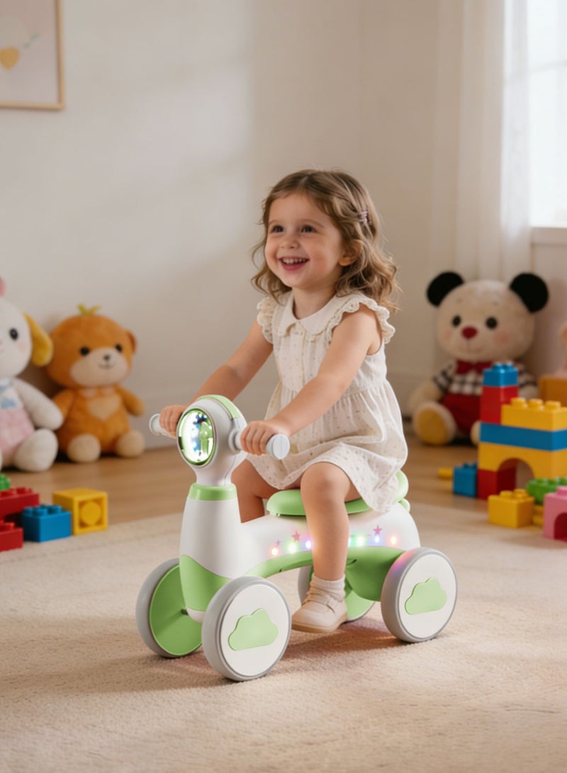 Sharpdo Children's Balance Bike, 4-Wheel Balance Bike for Boys and Girls 1-6 Years Toddler and Baby, Ride on Toys with Light and Music Indoor Outdoor Fun - Image 1