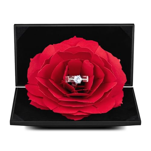 Wislist Creative Ring Box Small Ring case for Proposal Engagement Wedding Ceremony Birthday Gift Jewelry Display Presentation Storage Chest Holder Organizer (Black) - Image 3