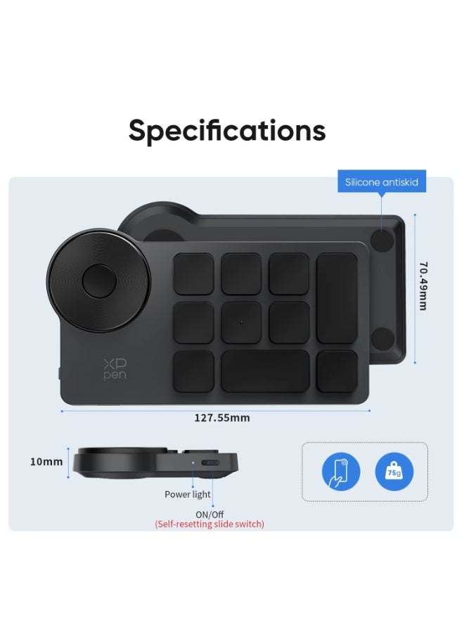 XPPen keypad wireless shortcut ACK05 compatible with digital drawing, drawing, handwriting, and sketching screens. - Image 2