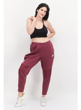 Adidas Women Plus Size Brand Logo Training Pants, Maroon  - Image 2