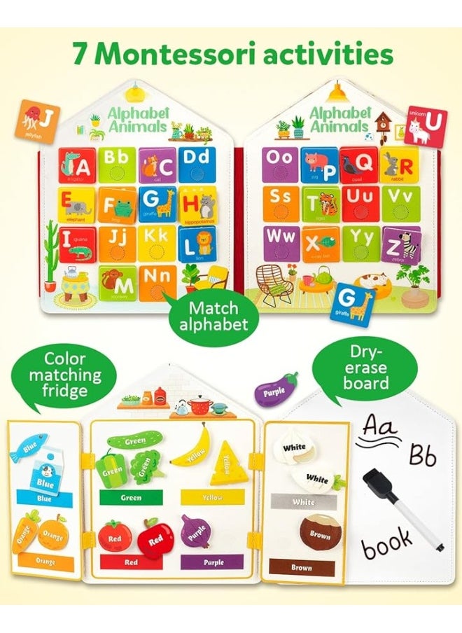 Coogam Coogam Toddler Felt Montessori Busy Book, Activity Sensory Boards Fine Motor Skill Quiet Book Car Travel Binder Autism Toys Preschool Learning Educational Gift for 3 4 5 Year Old  - Image 3