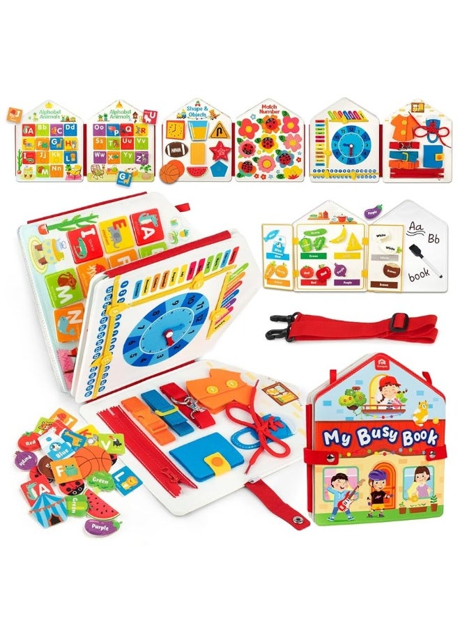 Coogam Coogam Toddler Felt Montessori Busy Book, Activity Sensory Boards Fine Motor Skill Quiet Book Car Travel Binder Autism Toys Preschool Learning Educational Gift for 3 4 5 Year Old  - Image 4