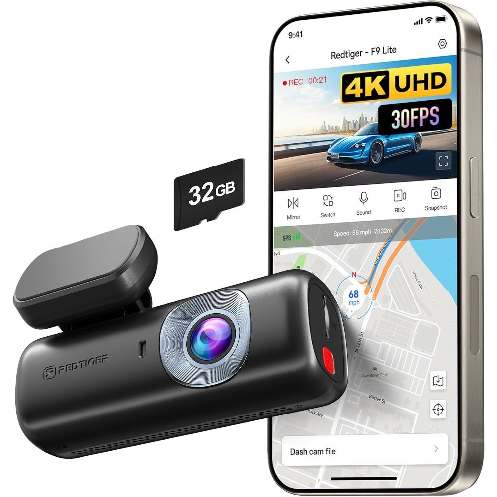 4K Dash Cam Mini Front Car Camera for Cars with ADAS Supports Arabic 32GB Card Included G Sensor Supercapacitor for Hot Weather WiFi GPS 24H Parking Mode