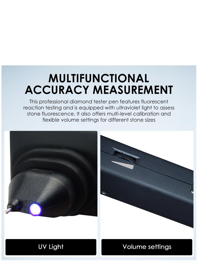 Excefore Diamond Tester Pen, High Accuracy Diamond Tester with Ultraviolet (UV) Light, Thermal Conductivity Meter Professional Diamond Tester Jeweler Tool for Retail Jewelers, Novice and Expert Tool - Image 4