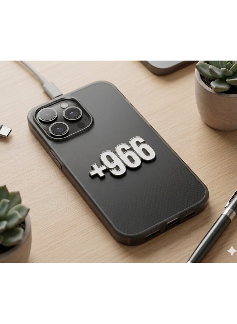 New +966 Logo Mobile Sticker High Quality 3D Metal Iron Mobile Phone Stickers - Image 2