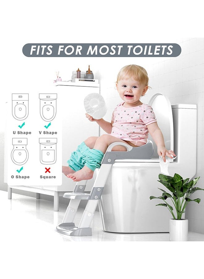 Arabest - Potty Training Seat with Step Stool Ladder, Toddler Potty Training Toilet for Boys Girls Kids, Potty Chair Adjustable Potty Seat for Toilet with Anti-Slip Wide Steps Splash Guard Safety Handles - Image 1