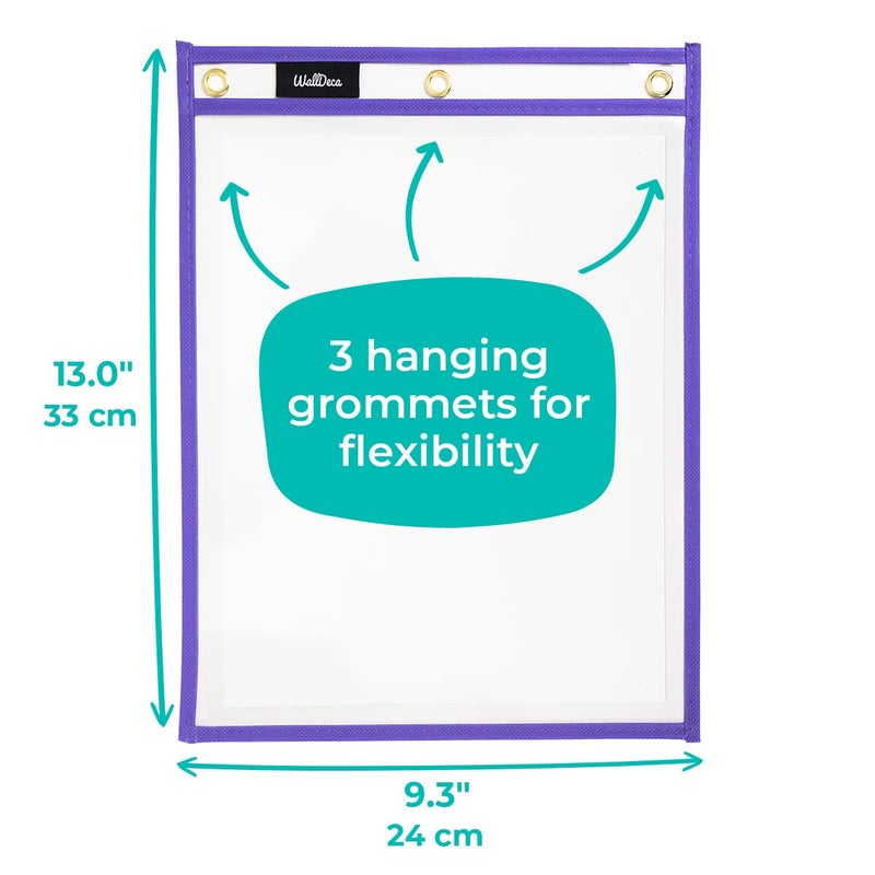 Walldeca Dry Erase Plastic Sleeves for Paper 8.5x11 inches 25 pk - Dry Erase Pockets Reusable Sleeves - Plastic Covers for Paper Holder Pack, Write and Wipe Pockets, Clear Pockets for Classroom - Image 5