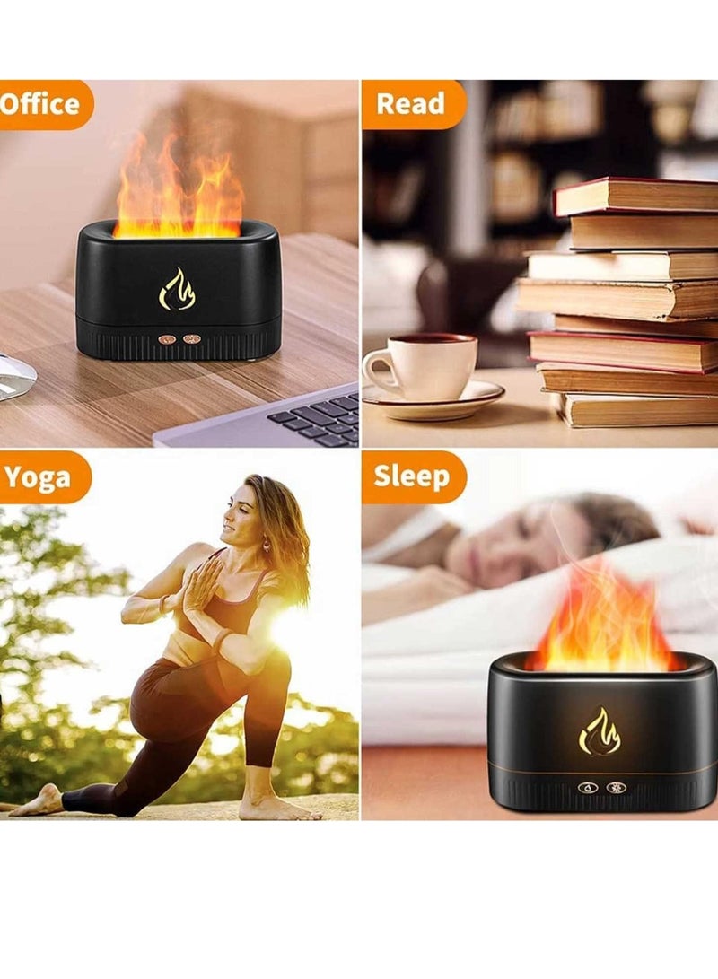 مرطب هواء لهب محمول معطر بدون ضوضاء مع أضواء متعددة الألوان حماية إيقاف تلقائي بدون ماء موزع زيت أساسي للمنزل والمكتب - Image 3