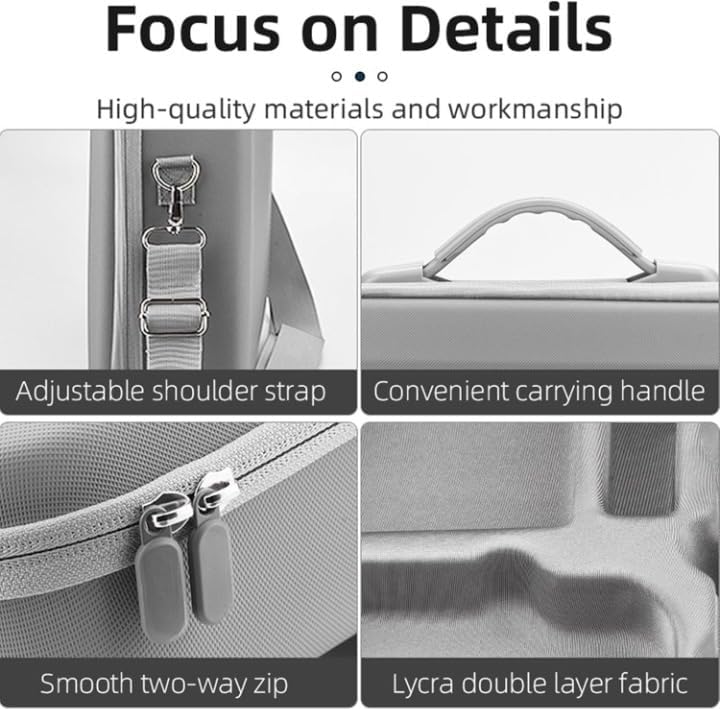 Vertus ® Carrying Case for DJI Mini 4 Pro || Hard Shell Storage Case Accessories for RC 2 Controller, with Shoulder Strap, Waterproof, Shockproof Features (Grey) - Image 5