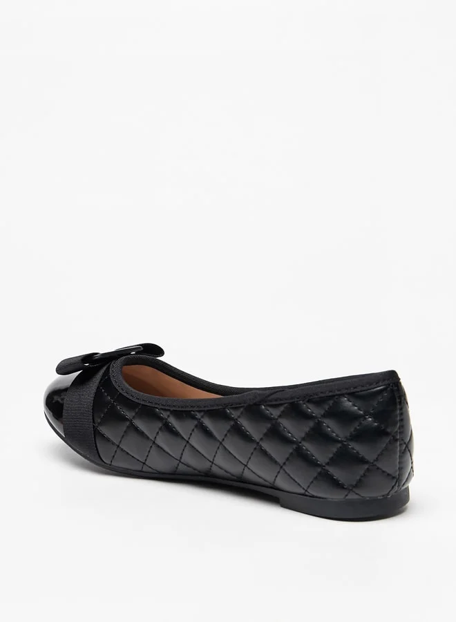 فلورا بيلا من شو إكسبرس Girl's Bow Accent Slip-On Round Toe Ballerina Shoes