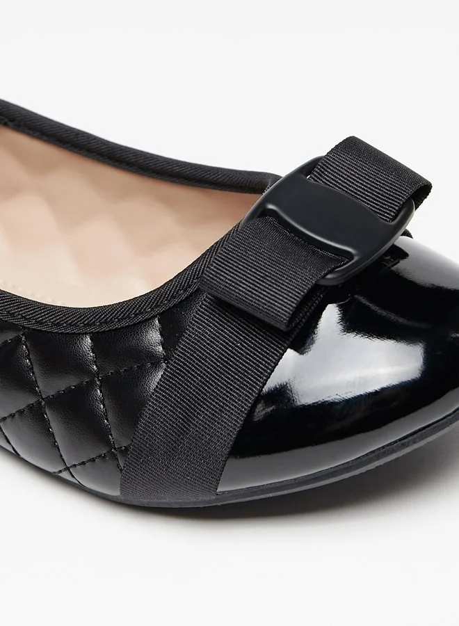 فلورا بيلا من شو إكسبرس Girl's Bow Accent Slip-On Round Toe Ballerina Shoes