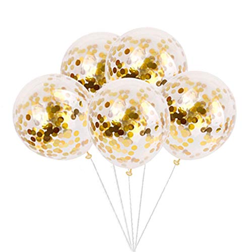 Tellpet Light Blue HAPPY BIRTHDAY Banner with 5 pcs Gold Confetti Balloons - Image 3