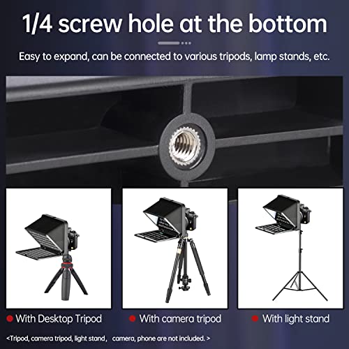 LENSGO Portable Teleprompter for iPad Tablet Smartphone DSLR Camera 7.9'', APP Compatible with iOS & Android System for Online Teaching Vlog Live Streaming Interview (TC7 for phond/ipad/Camera) - Image 5