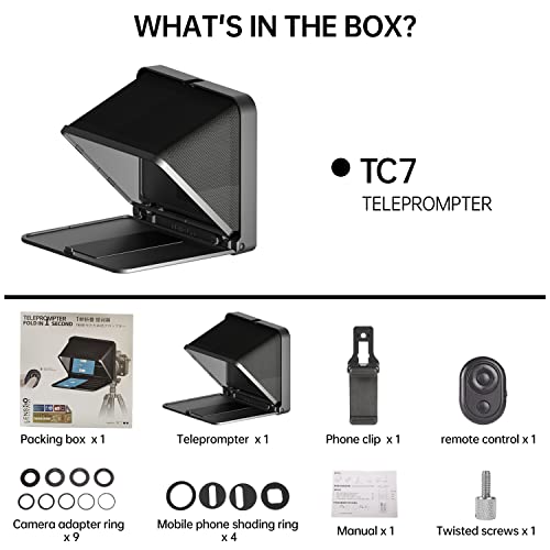 LENSGO Portable Teleprompter for iPad Tablet Smartphone DSLR Camera 7.9'', APP Compatible with iOS & Android System for Online Teaching Vlog Live Streaming Interview (TC7 for phond/ipad/Camera) - Image 3