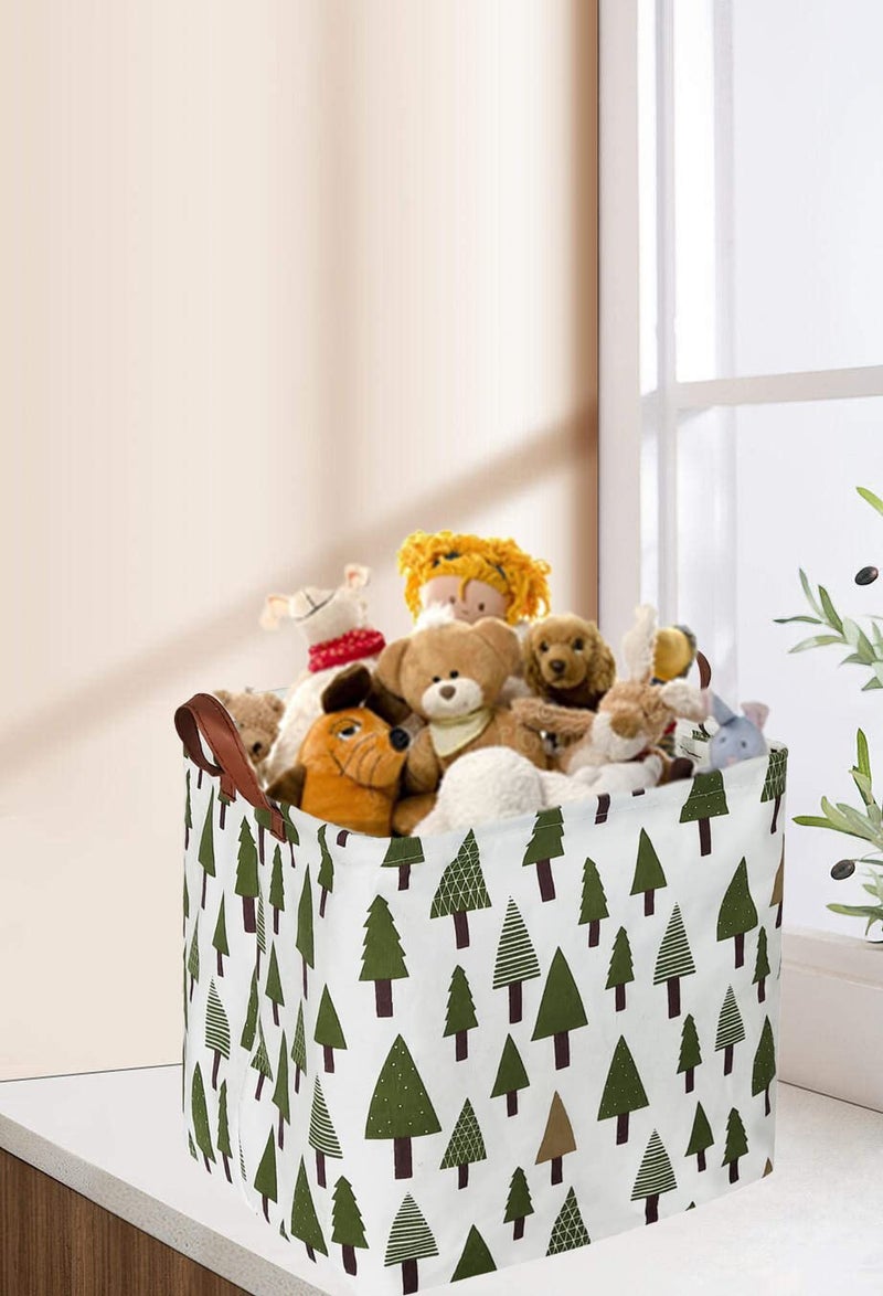 Sanjiaofen Square Woodland Storage bin, Nursery Basket,Collapsible Green Storage Box with Handles for Nursery Storage. (Square Tree) - Image 3