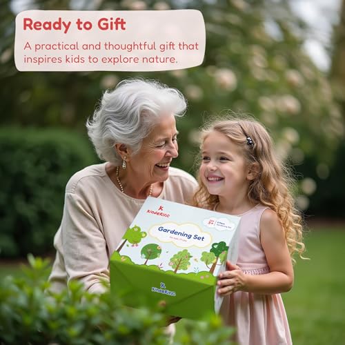 Kinderific Gardening Set Tool Kit for Kids STEM Includes Tote Bag Spade Watering Can Rake Fork Trowel and Gloves Fruity - Image 3
