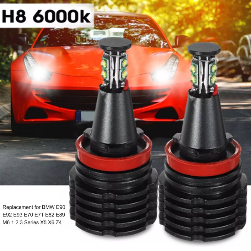 80W One Pair LED Angel Eyes Halo Ring Marker Light Bulb Replacement for BMW E90 E92 E93 E70 E71 E82 E89 M6 1 2 3 Series X5 X6 Z4 - Image 2