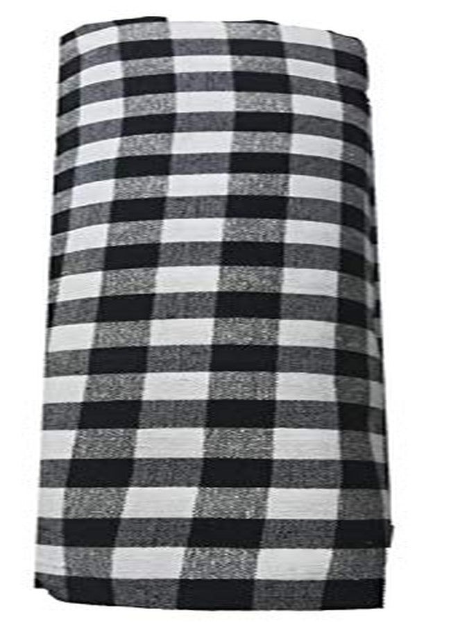 VTN Cotton Unisex Cloth Unstitched 3.5 Metres Check Turban Headband ( Black And White , Free Size ) - Image 2