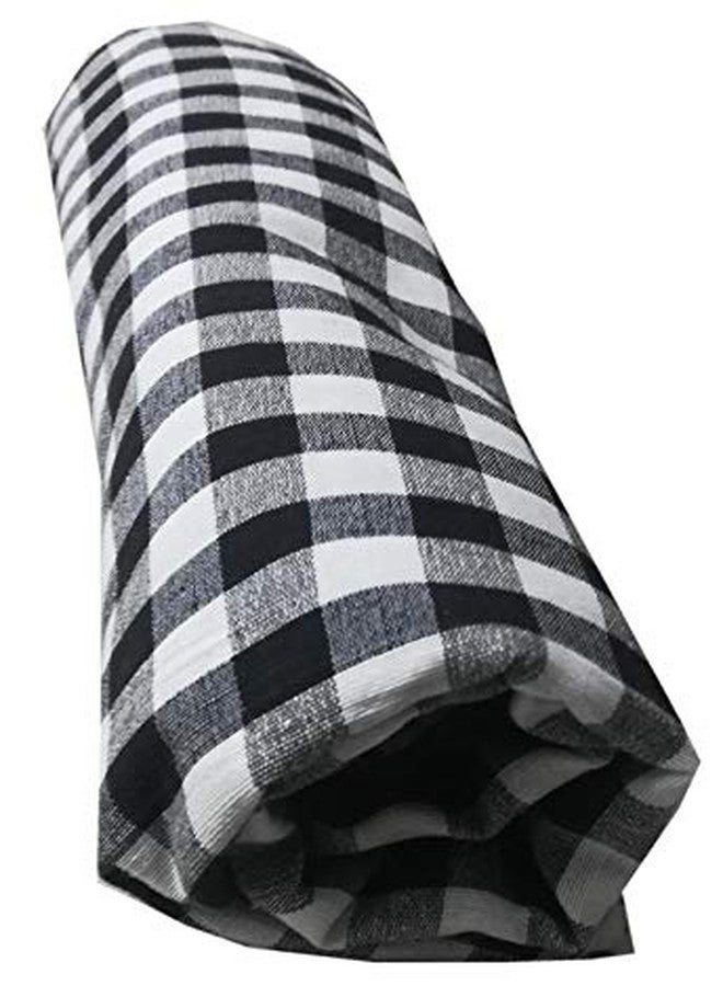 VTN Cotton Unisex Cloth Unstitched 3.5 Metres Check Turban Headband ( Black And White , Free Size ) - Image 4