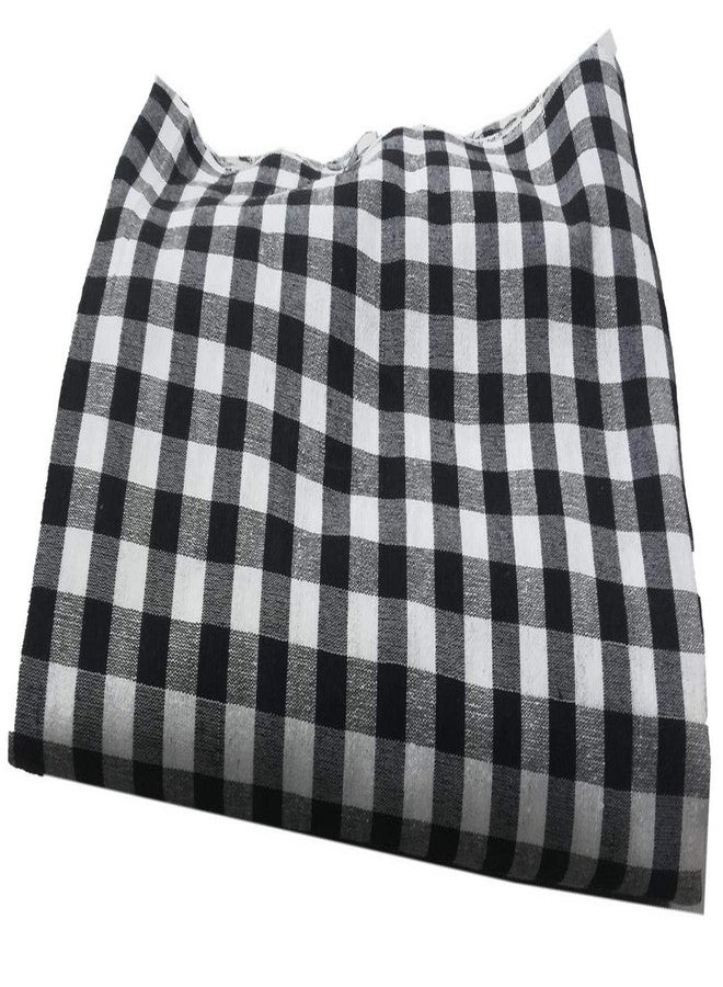 VTN Cotton Unisex Cloth Unstitched 3.5 Metres Check Turban Headband ( Black And White , Free Size ) - Image 3