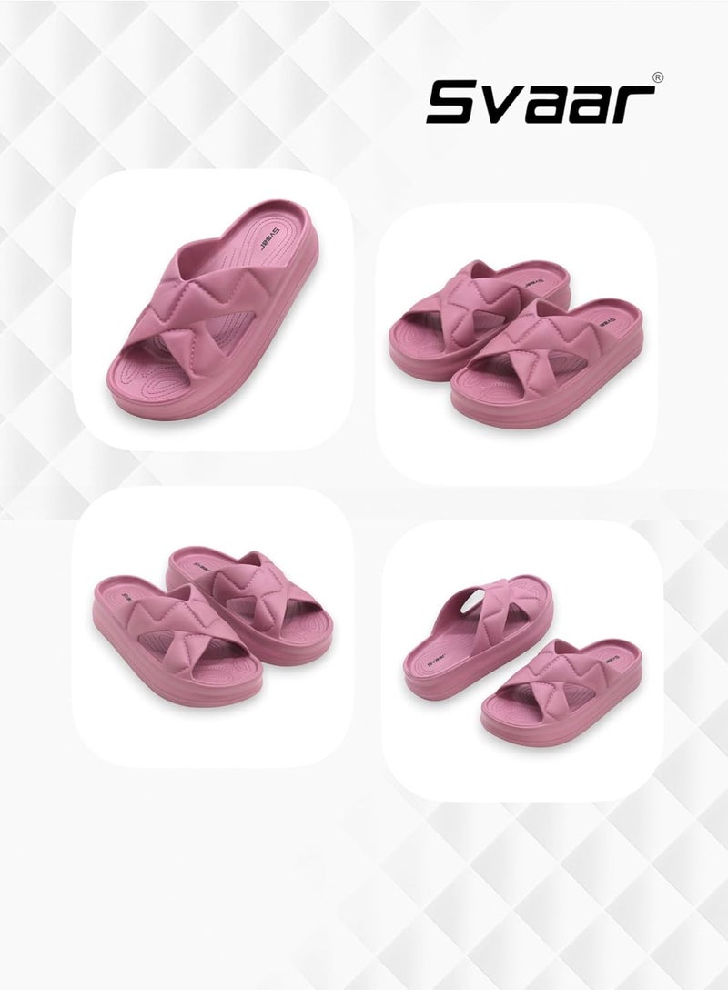 SVAAR صندل سفاار النسائي الناعم ذو المنصة | صنادل خفيفة الوزن سهلة الارتداء | نعال للنساء والفتيات | أحزمة مريحة مبطنة بتصميم متقاطع | ارتداء طوال اليوم مع دعم كعب ناعم - Image 2