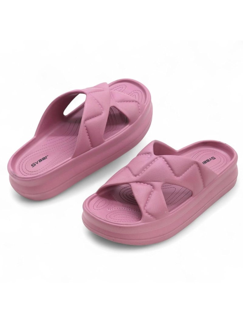 SVAAR صندل سفاار النسائي الناعم ذو المنصة | صنادل خفيفة الوزن سهلة الارتداء | نعال للنساء والفتيات | أحزمة مريحة مبطنة بتصميم متقاطع | ارتداء طوال اليوم مع دعم كعب ناعم - Image 1