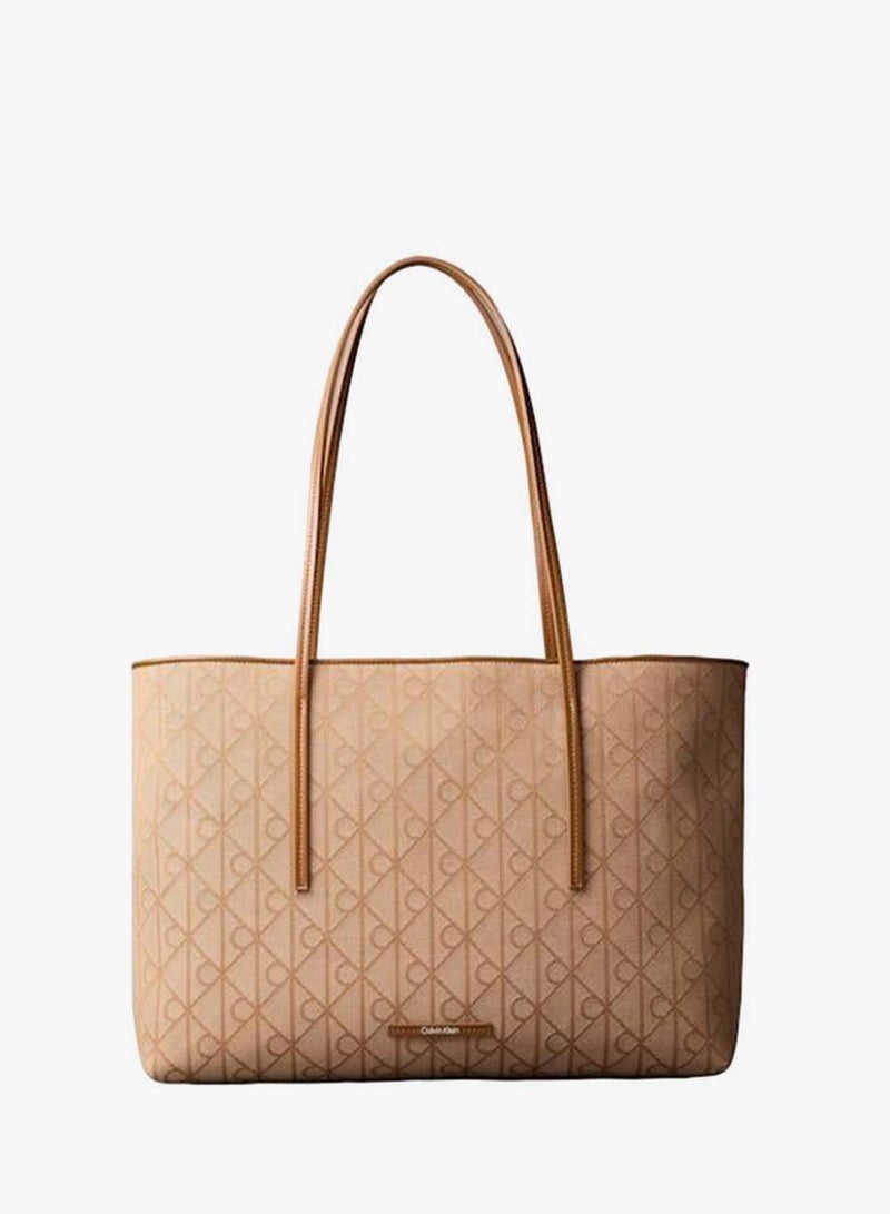 CALVIN KLEIN Emblem Logo Jacquard Tote Bag With Pouch - Image 1